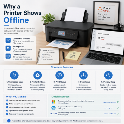 Why a Printer Shows Offline